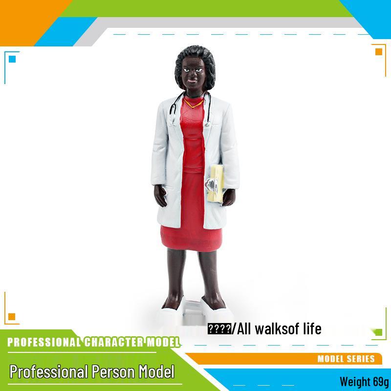 Professional Role Model Figurines Set: Teacher, Doctor, Nurse, Construction Worker, Chef, Police Officer