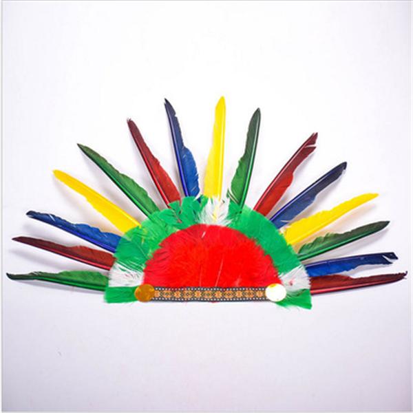 Indian headdress feather props handmade 