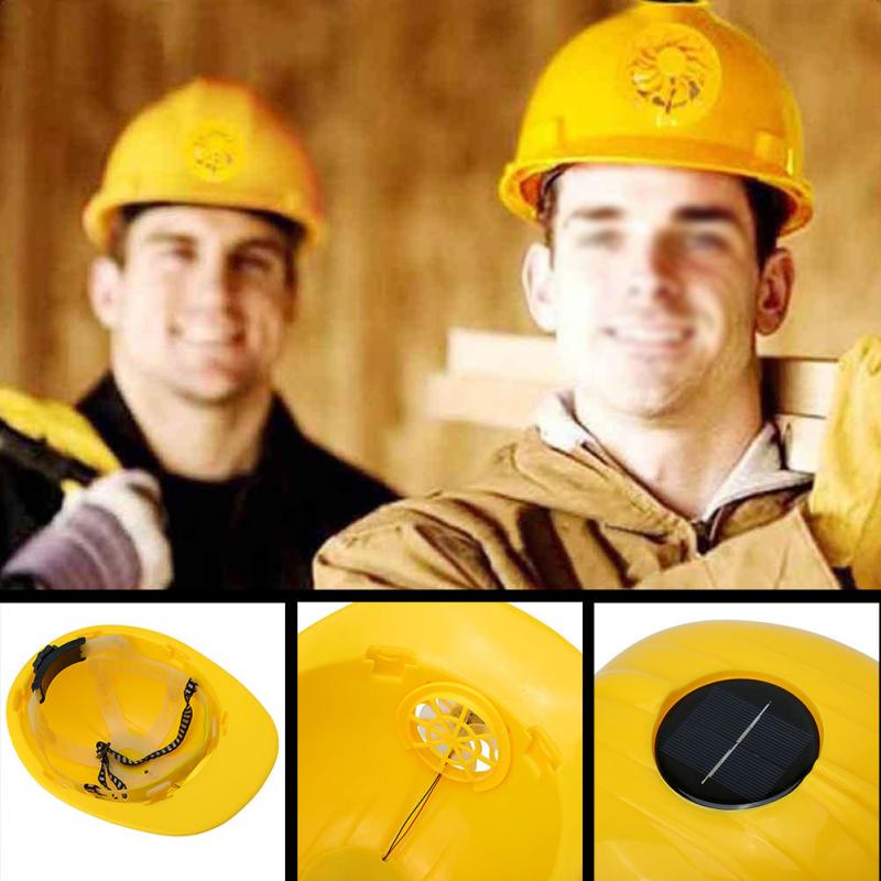 Cool Construction Hard Hat Adjustbale Safety Helmet with Solar Powered