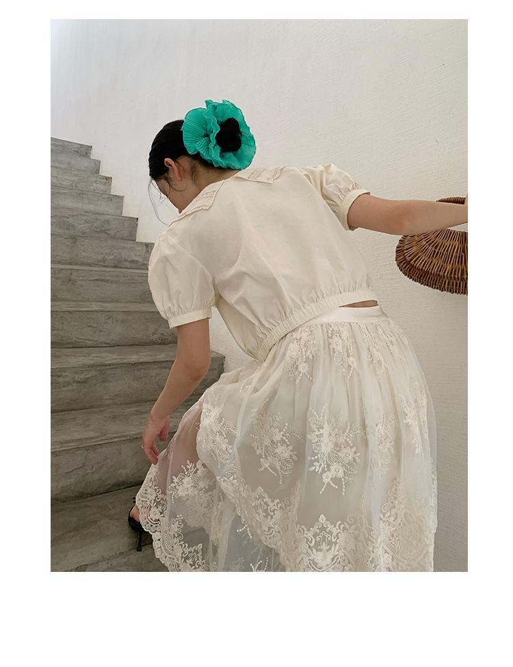 Interpret Beauty Summer 2025 French Lace A-line Midi Skirt S5185
