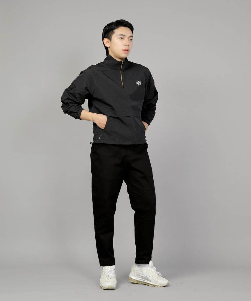 Seinteukeulu Tapered Cut Crop Half-Band Pants Tch-326 Black