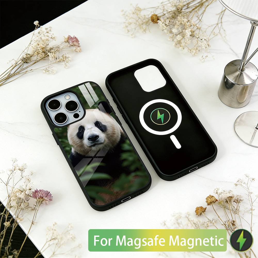 Animal Panda Phone Case For iPhone17,16,15,14,13,12,11 Plus,Pro Magnetic For Magsafe Wireless Charging