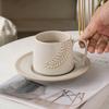 Ins Simple Ceramic Latte Cup Creative Set Mug, Office Afternoon Tea Coarse Pottery Coffee Cup Saucer