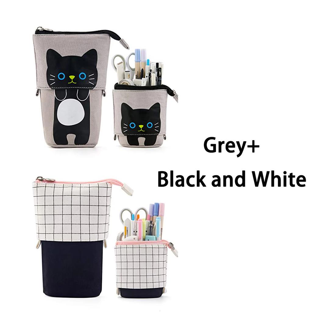 Cutie de creion retractabilă drăguță de mare capacitate, cutie de stilouri Kawaii, geantă de depozitare cosmetice pentru fete, articole de papetărie, rechizite de birou și școală