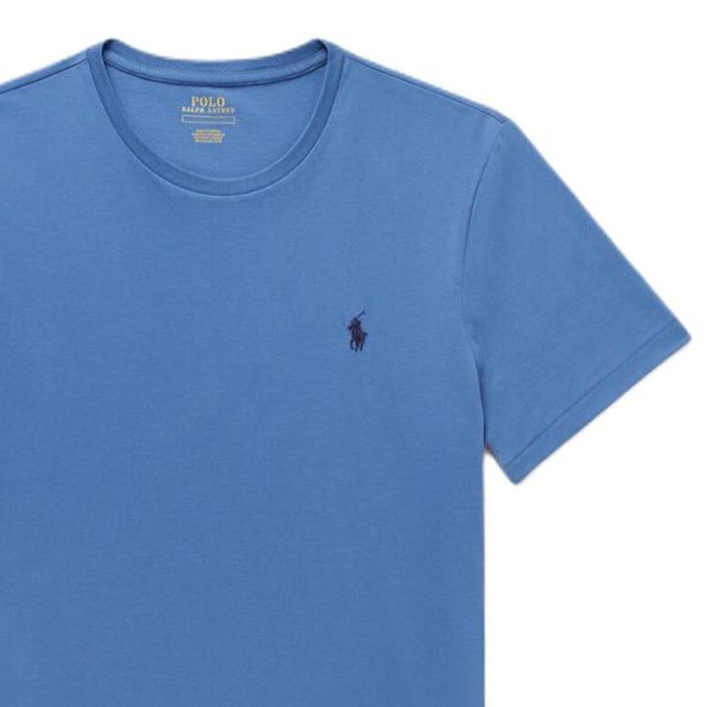 Polo Ralph Lauren Ss24 Solid Color Logo Embroidered Crew Neck Casual Short Sleeve T-Shirt Men T-Shirts Blue 710671438-318