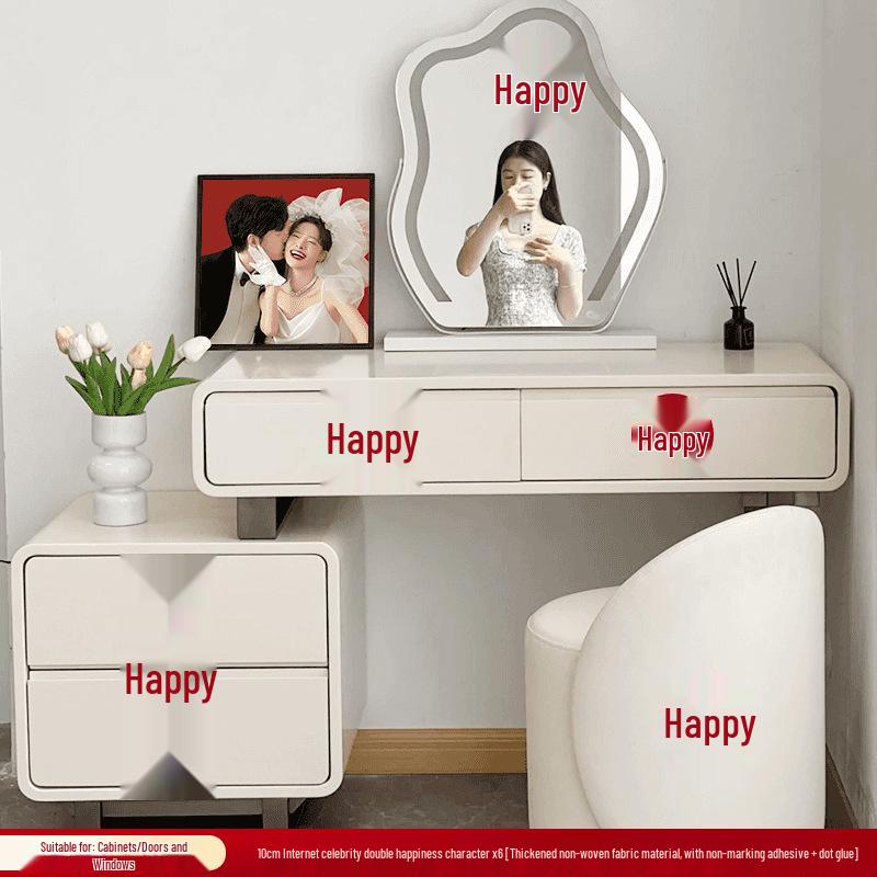 Lot d'autocollants Double Bonheur de Mariage: Décorations de chambre, fenêtre, porte et fiançailles