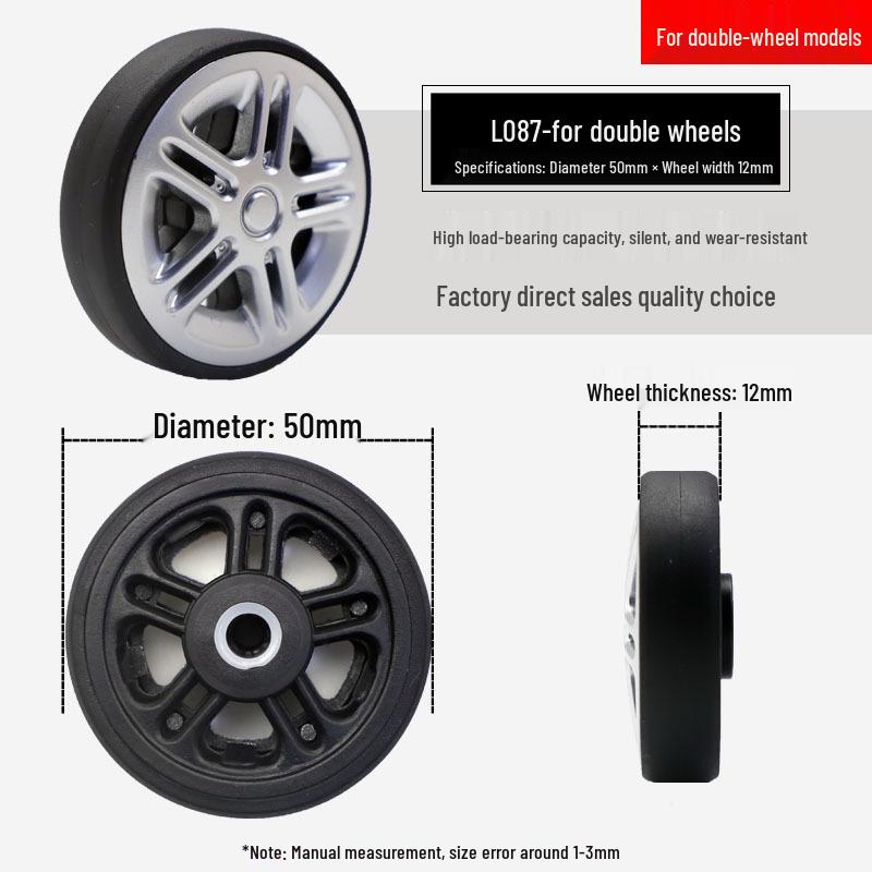 Universal Wheel Replacement for Luggage Suitcase: Leather Caster Rubber Roller Rim Repair Accessories