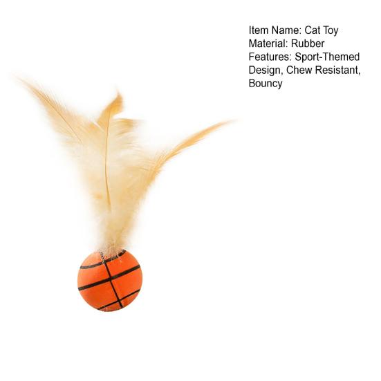 Katze Hüpfball Spielzeug Basketball Fußball Baseball Katze Sprungspielzeug Gummiball Kauspielzeug mit Federn für Interaktives Spielen Selbstunterhaltung Langeweile