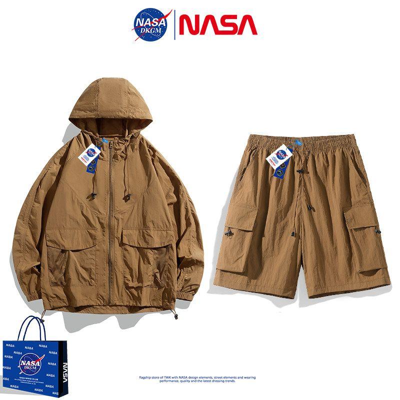 Nasa Trendy Ice Silk Workwear Sun Protection Shorts for Men, Summer Thin Loose Sports Shorts, Quick-Drying Casual Trendy Shorts