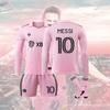 2324 Miami Long Sleeve Soccer Jersey Messi League Pink Home Kit With Socks