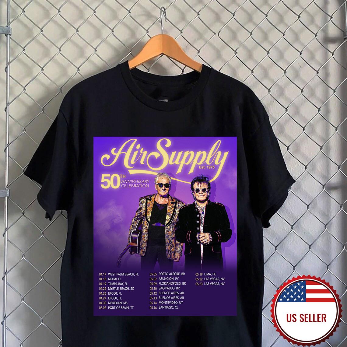 Air Supply Band 50th Anniversary Celebration T Shirt Full Size S-5XL S