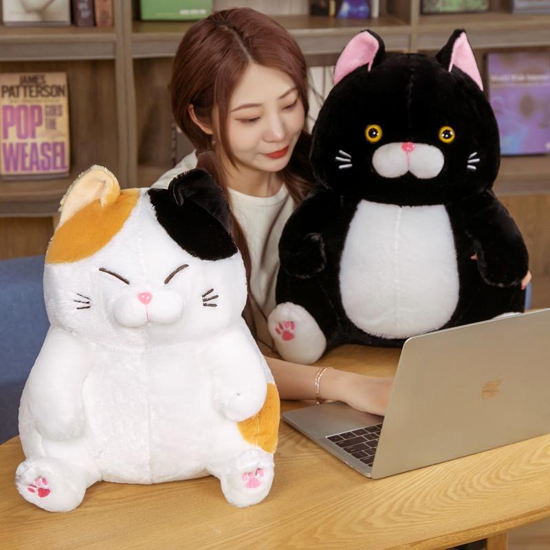 Plush Cat Amuse Doll Stuffed Toy Decoration Black White Multiple Sizes Kids Gift