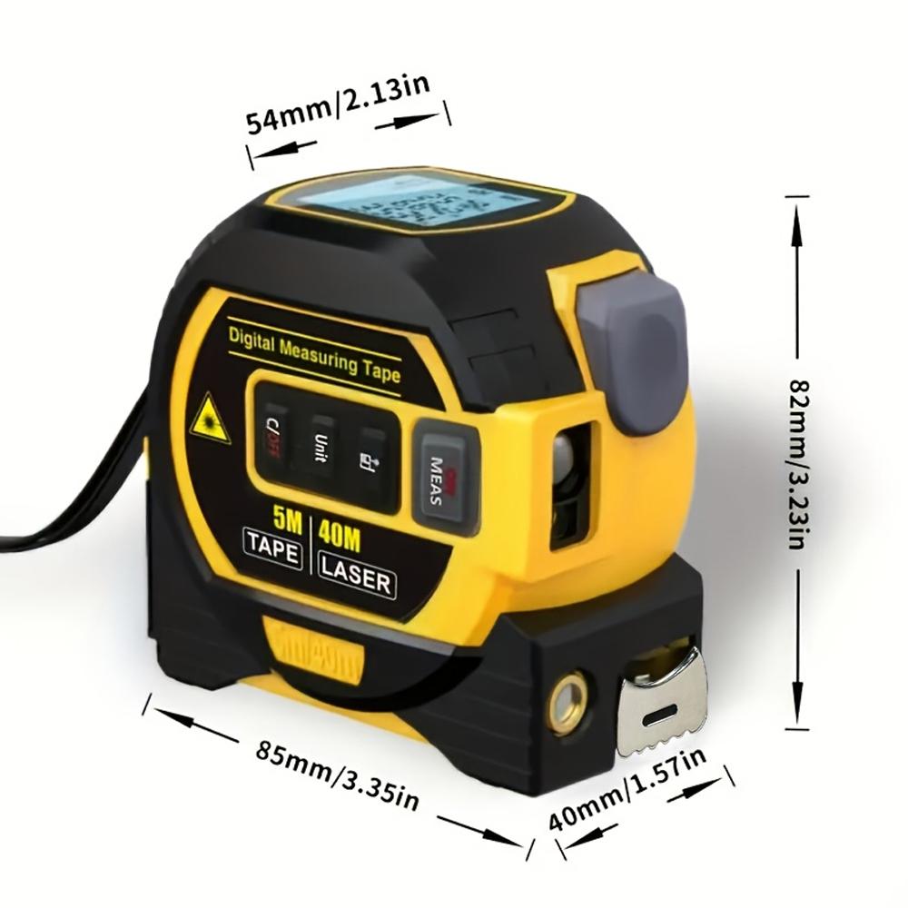 3-in-1 Tape Measure Laser Rangefinder with LCD Display Backlight Rangefinder Building Measurement device.Battery Not Included
