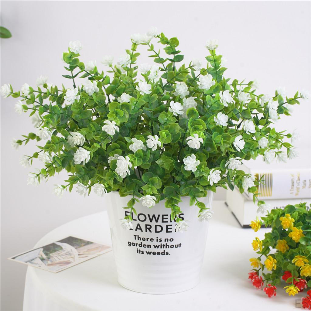 7 Branches Eucalyptus Rose Flower Bunch Floral Arrangement