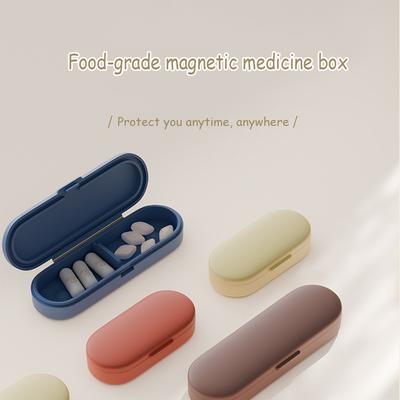 Neues magnetisches Pillendose Tragbarer Mini Lucifuge Medikamenten Organizer Behälter für Handtasche Tasche Tägliche Reise Tabletten Aufbewahrungshalter