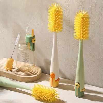 Silicone Cup Brush Five-in-one Long-handled Baby Bottle Straw Water Cup Cleaning Detachable Multi-functional Cleaning Brush