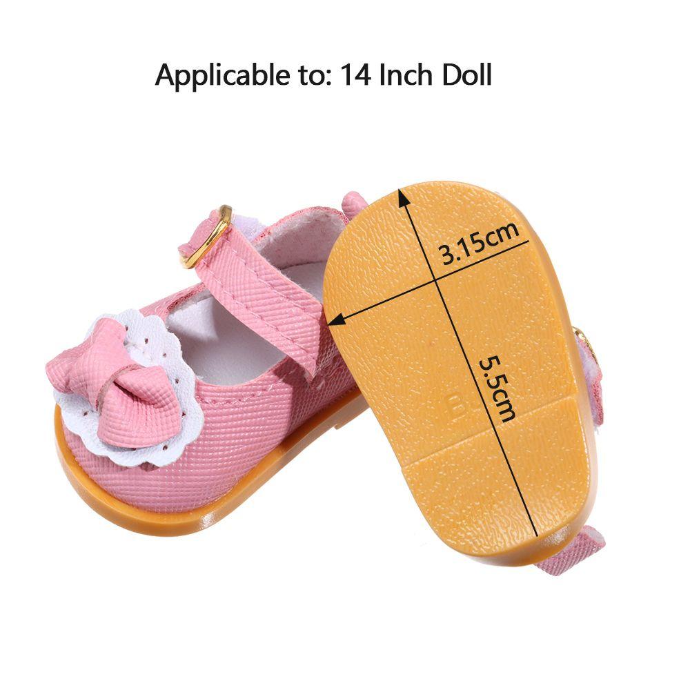 Cotton Doll 14 Inches Handmade Boots Doll Leather Shoes Mini Bow Shoes Doll Shoes Doll Casual Shoes