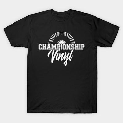 Asian Size Men Black Print T-shirt Championship Vinyl Logo High Fidelity No-Cut Heat Transfer Print Cotton Tshirt