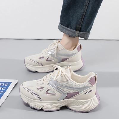 Fashion Dad Shoes Damen 2024 Herbst Neu Vielseitig Mesh Atmungsaktiv Dicke Sohle Lässiger Sportschuh Plataforma Mujer Sneakers Traf