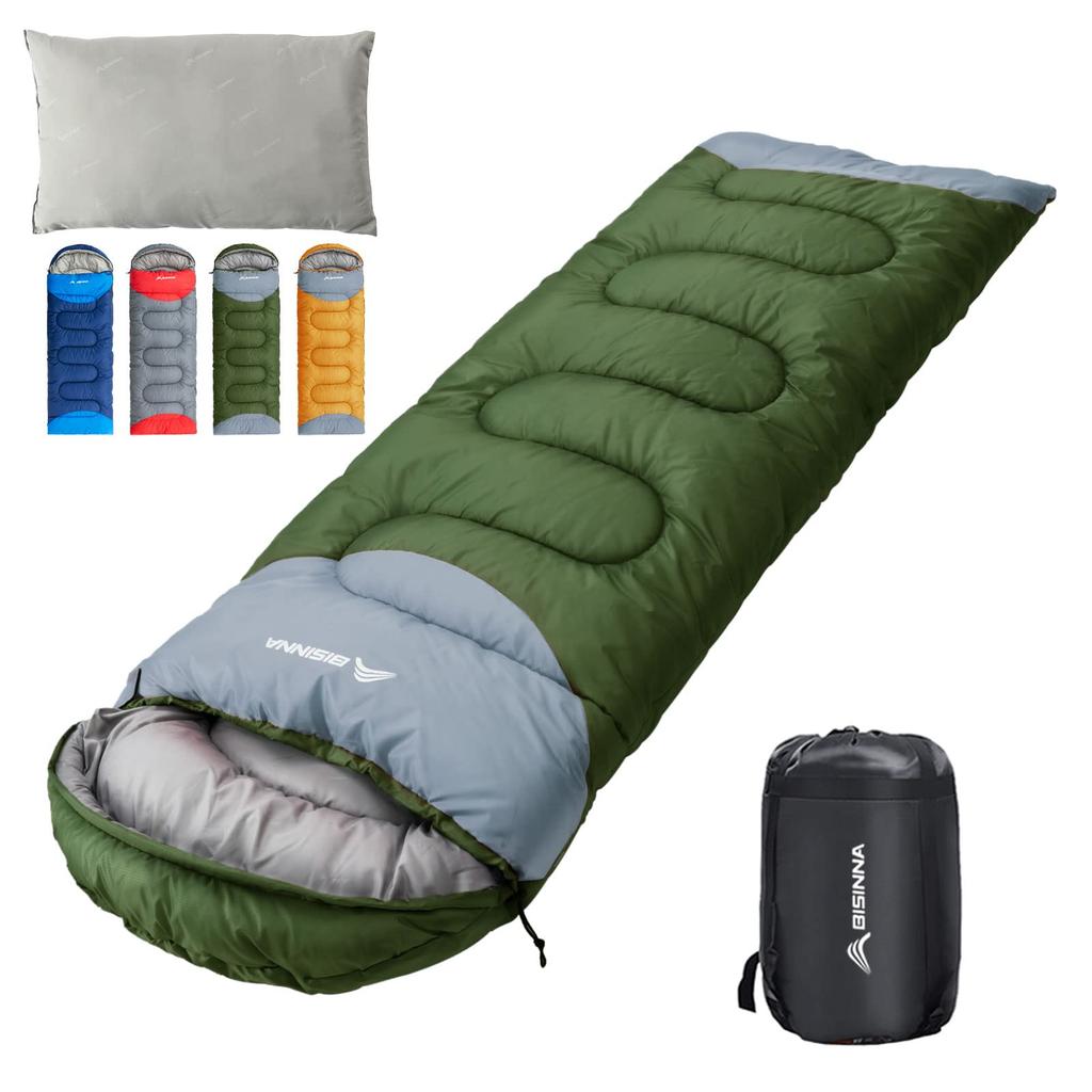 BISINNA Sleeping Bag, Summer Outdoor Sleeper, Envelope Type, Lightweight, Connectable, Compact, Camping, 210T Waterproof, Washable, Sleeping Bag,