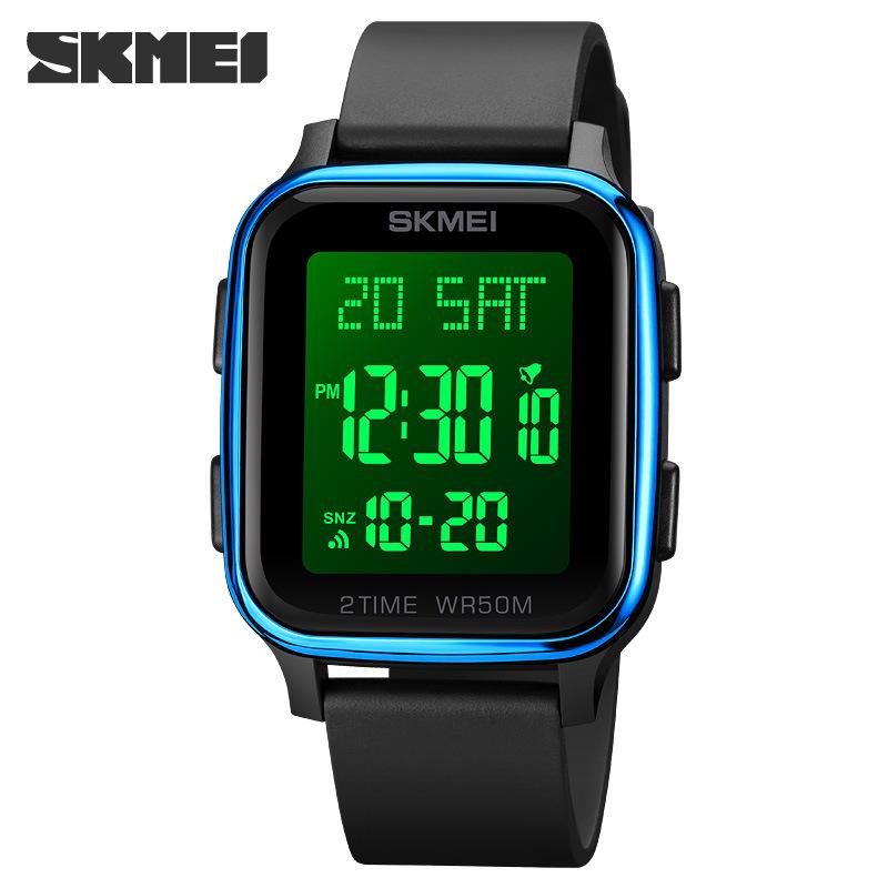 SKMEI 1858 Stylish Waterproof Digital Square Dual Display Watch