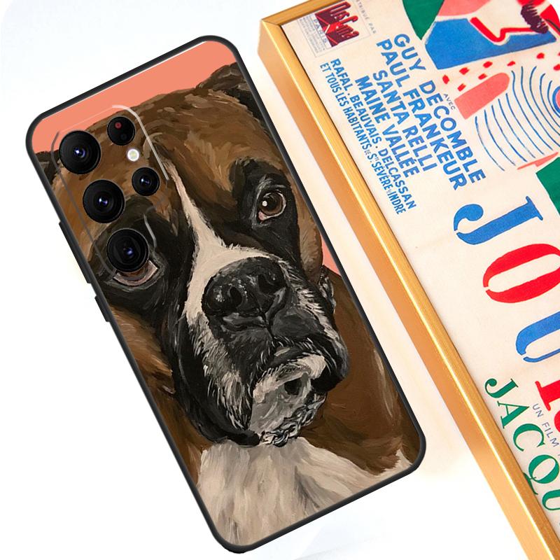 Boxer Dog Case For Samsung Galaxy S24 S23 S22 Ultra Note 20 10 Plus S8 S9 S10 S20 FE S21 FE Cover