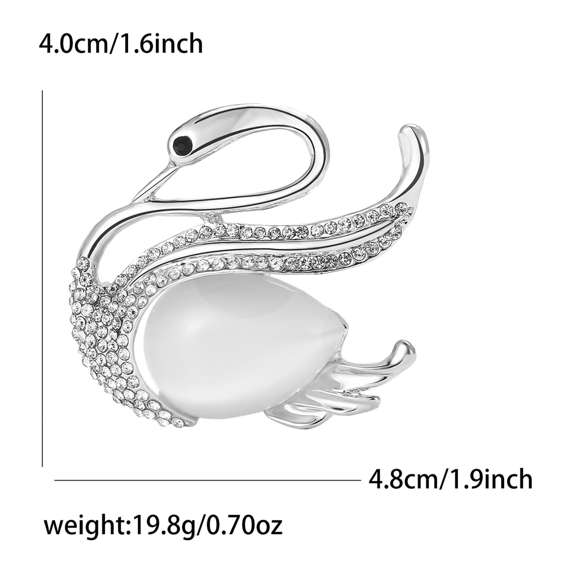 

Брошь-лебедь из сплава со стразами и опалом, высококачественная универсальная женская одежда, бижутерия-булавка для корсажа