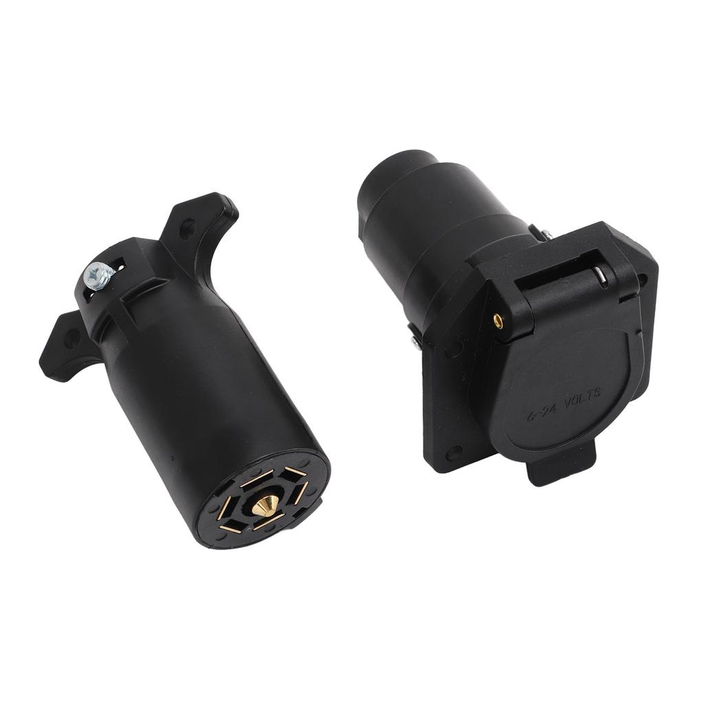 Conector de remorcă rotund cu 7 pini, mușcă femelă, adaptor de cablare, mufă cu 7 căi, kit de conectori de îmbinare pentru RV