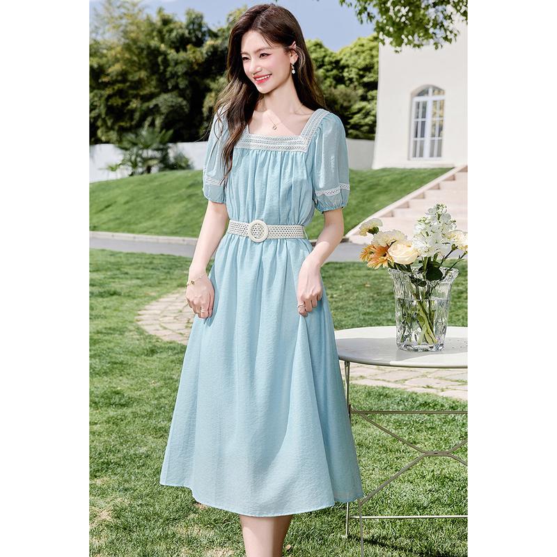 

2025 Summer Elegant Petite A-Line Midi Dress S
