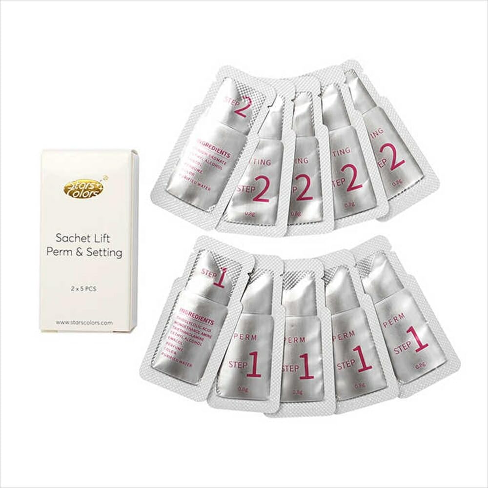 10 Sets [Individually Packaged Eyelash Perm Solution - Solution 1 & 2 Set] Self-Use, Individually Packaged, Single-Use, for Rod-Type and Clip-Type