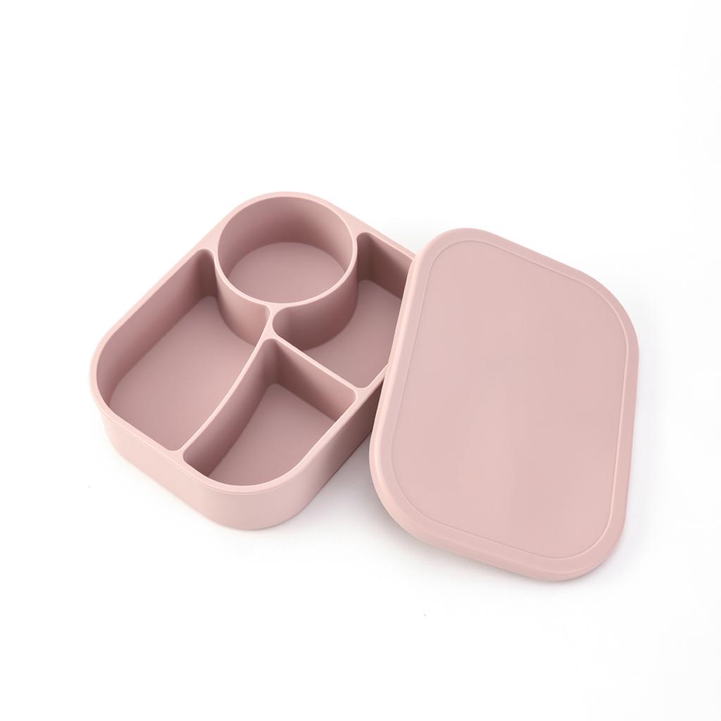Color Kids 1 Peça Lancheira Silicone 4 Compartimentos Sem BPA Segura para Micro-ondas e Lava-louças à Prova de Vazamento Essenciais para Alimentação Bento