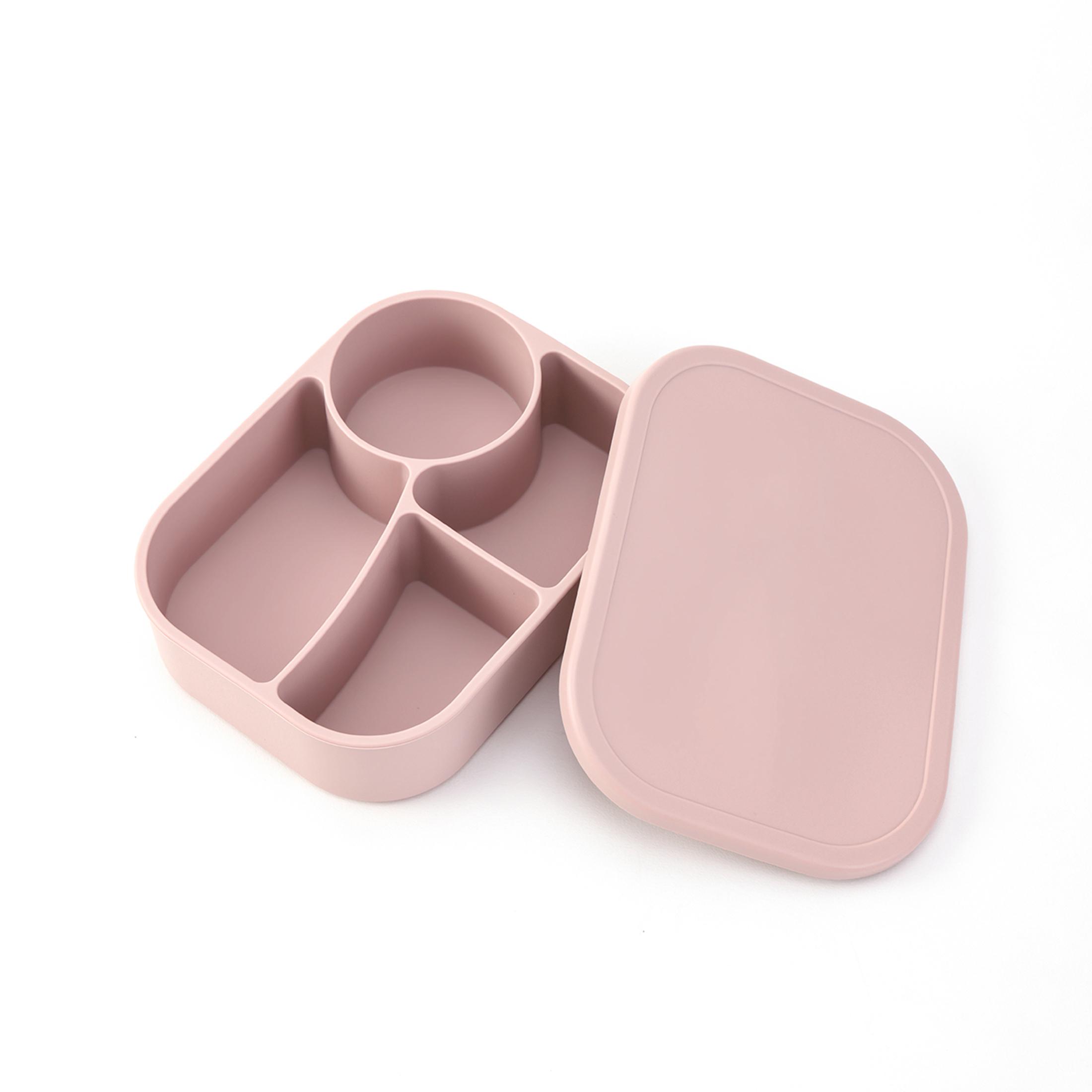 

Color Kids 1PCS Lunch Box Silicone 4 Compartments BPA Free Microwave Dishwasher Safe Leakproof Bento Feeding Essentials