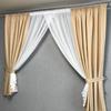 Perdele scurte moderne din tul pentru dormitor Voile elegante din tul poliester perdea transparentă pentru camera de zi Camera copiilor ALBO 400x170 cm