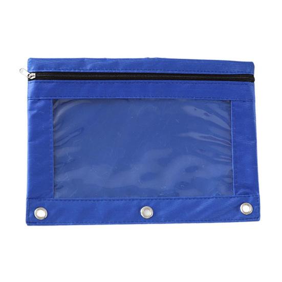 3 Ring Binder File Folder Colorful Fabric Binder Pouch with Clear Window Large Capacity Pencil Pouch for School Office Supplies