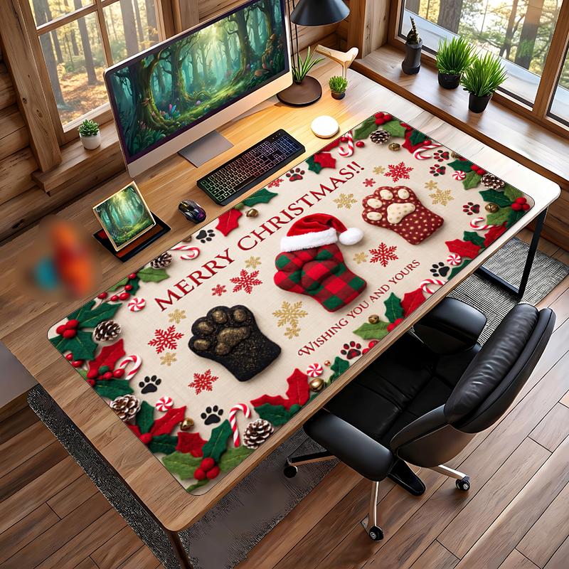 Christmas Printed Mouse Pad Non Slip Desk Mat For Office Gaming Home Use Holiday Gift