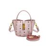 2025 new high-end fashion versatile bucket bag contrasting color presbyopia shoulder oblique span bag portable women's bag