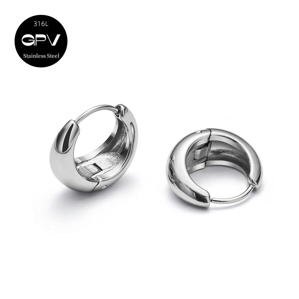 2PCS 316L Medical Stainless Steel Earrings With A Niche Design Women's Perforated Zircon Light Luxury Ear Rings