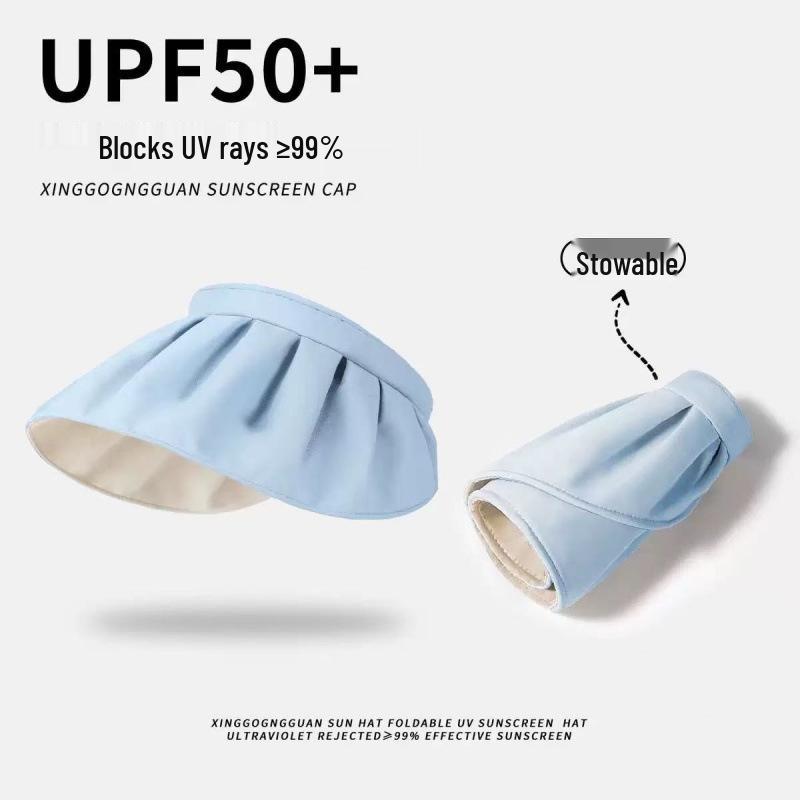 Women's UV Protection Open-Top Beach Hat with Face Cover