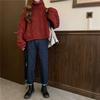Autumn and Winter Jackets Solid Color Loose Casual Jacket Knitted Fashion Girls Sweater