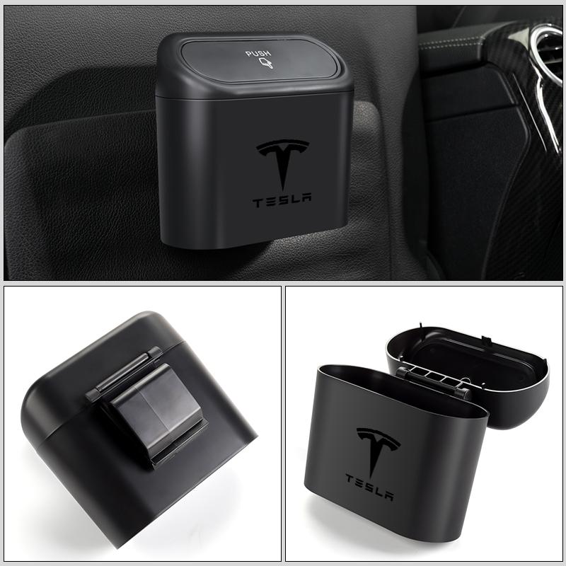 Car Valve Door Trash Can Waterproof Garbage Storage Bucket For Tesla Model 3 Y S X 2021 Roadster Cybertruck Juguete