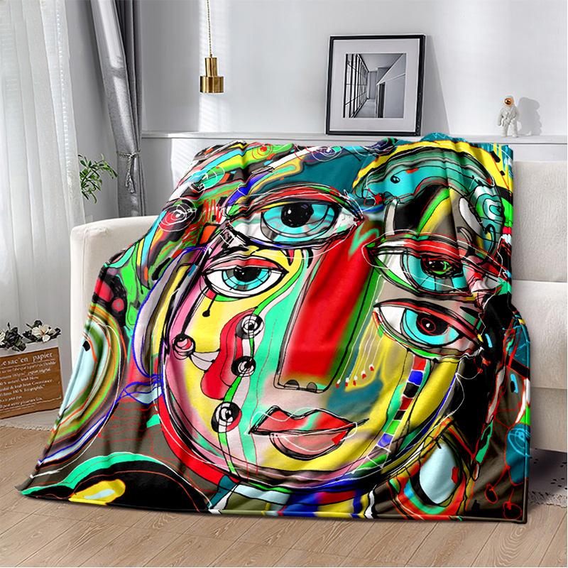 Ethiopian Painting Art Africa Blanket,Soft Throw Blanket for Home Bedroom Bed Sofa Picnic Travel Office Rest Cover Blanket Kids