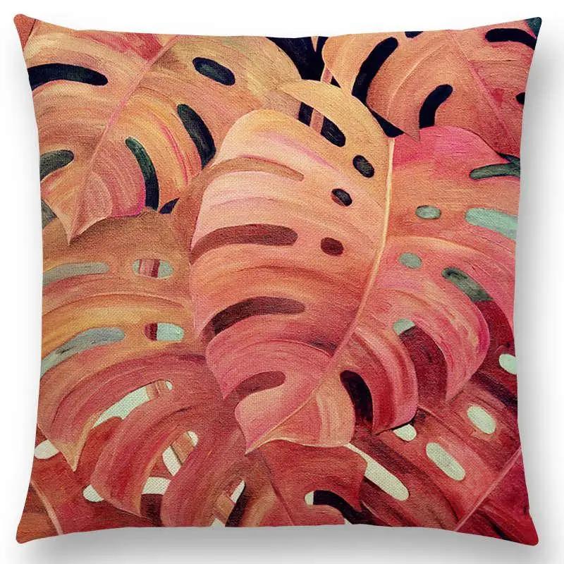 Home Decor Floral &amp; Leafy Patterns Pillow Covers Pattern Cushion Cover Suitable For Sofa Bedroom Car Pillow Cover