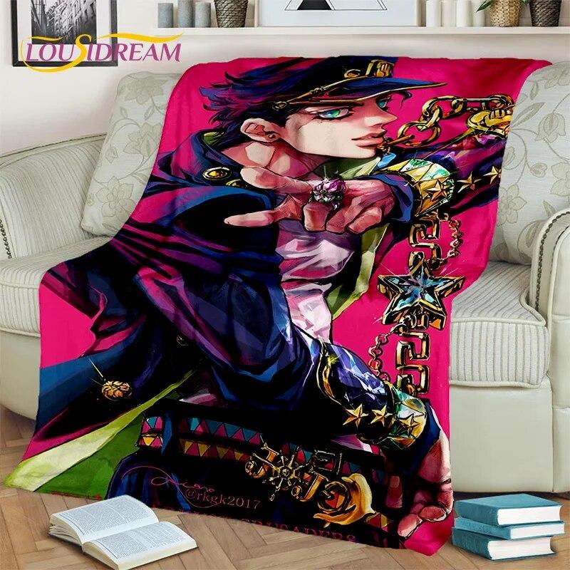 Jojo Bizarre Adventure Cartoon Anime Decke, weiche Überwurfdecke für Zuhause, Schlafzimmer, Bett, Sofa, Picknick, Reisen, Büro, Decke, Kind