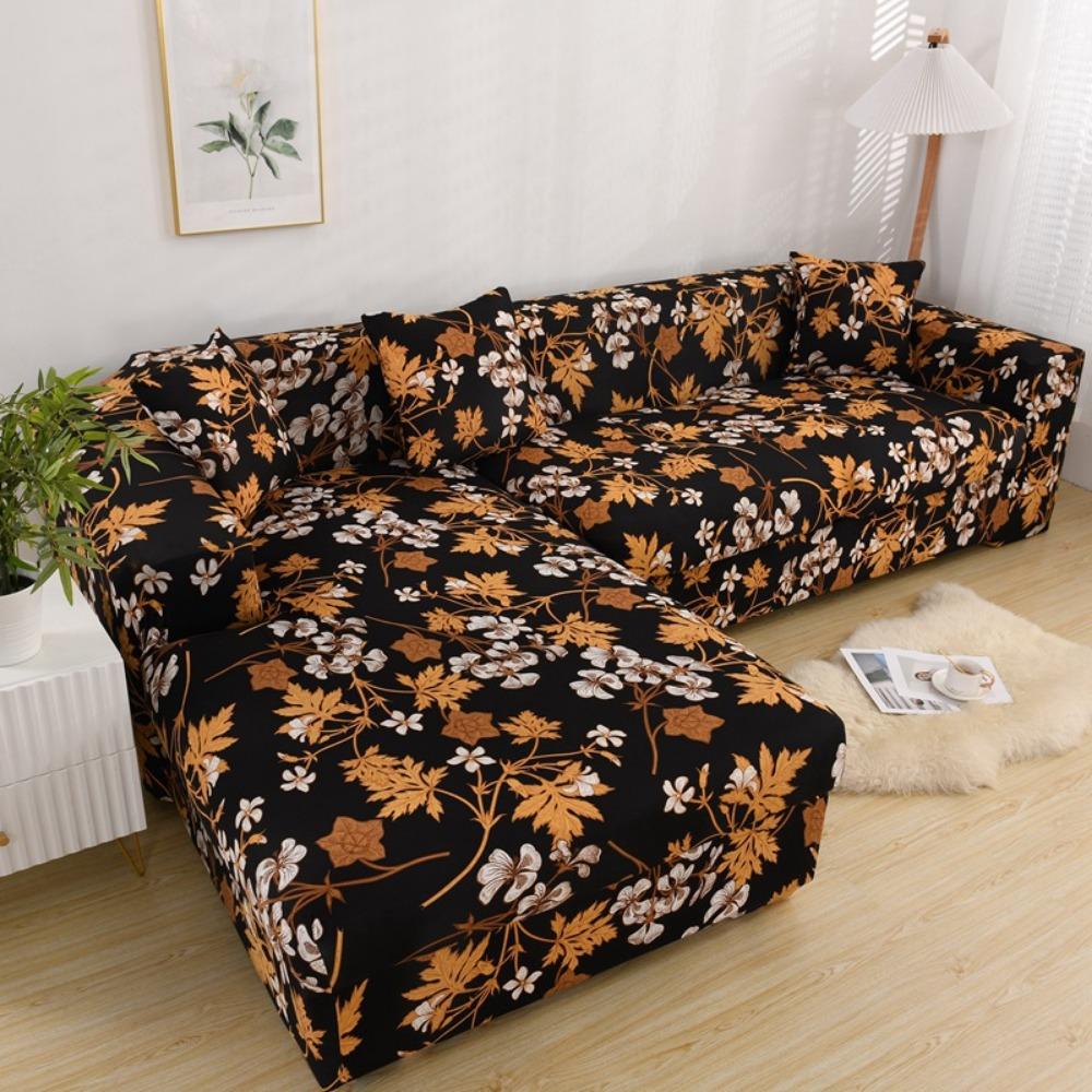 Stretchable L-Shaped Sofa Cover with Ins Print Full Coverage Universal for All Seasons