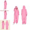Kirby Tegneserie Dyre Onesie med Polyesterstoff for Søvn og Halloween Loungeklær