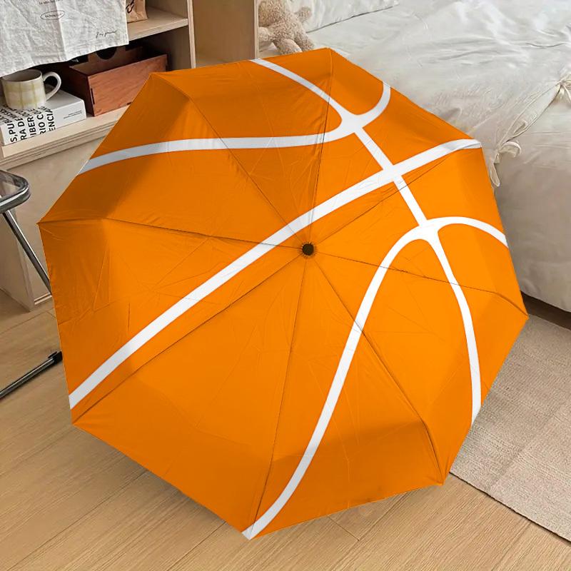 1 Stück Basketball Automatisches Öffnen/Schließen Regenschirm mit Winddicht, 8-Speichen Stabiles Dach, Langlebige Speichen, Modisches Design1287A