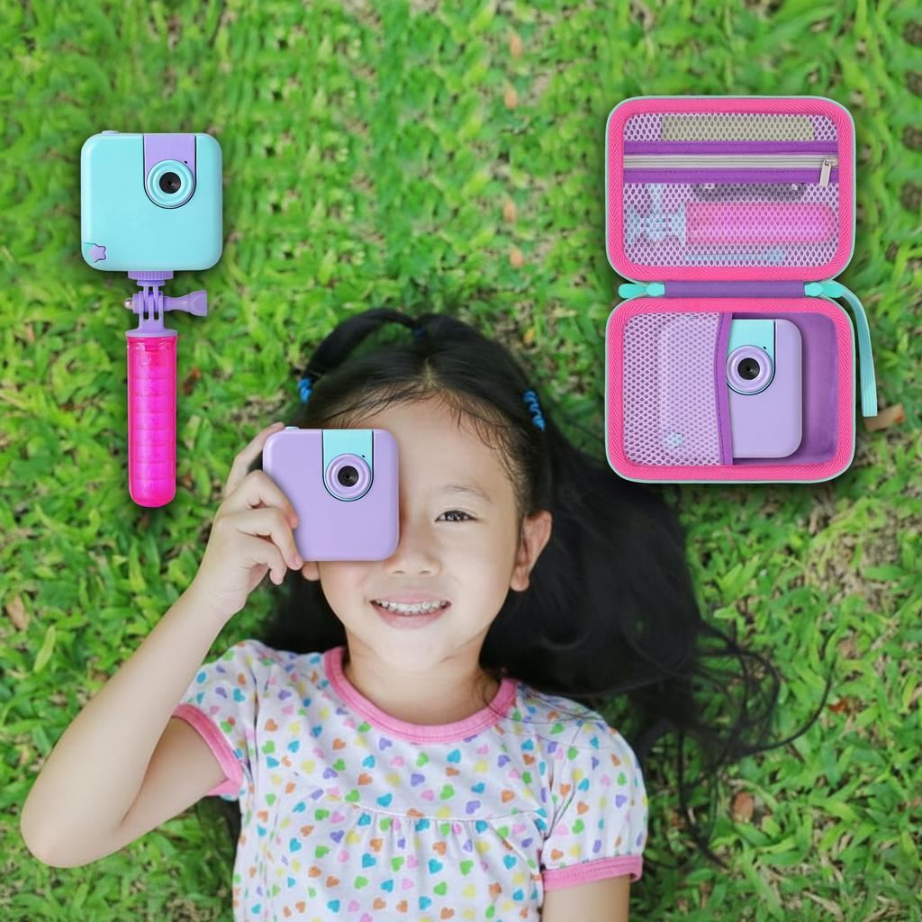 (Case only) SEGA FAVE #BuzzCam Tokimeki Children's Digital Camera Storage Case, Purple - Aenllosi