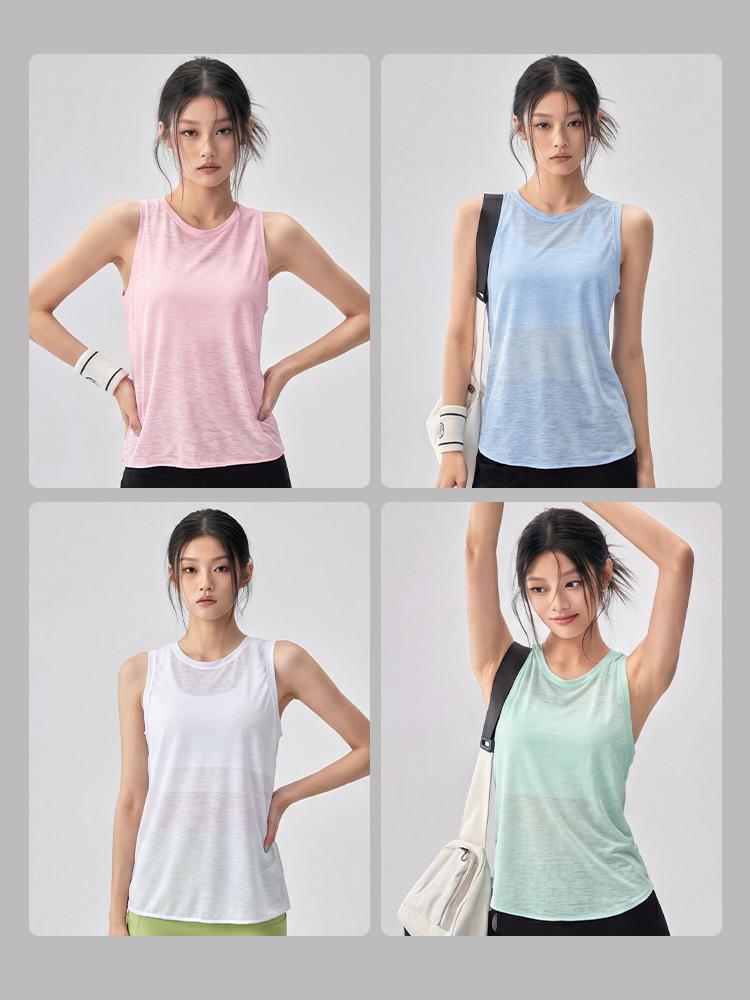 Hollow-Back Mesh Yoga Top with Bamboo Yarn, Quick-Dry Fitness Cover-Up, Women's Open Back Round Neck Sports Tee