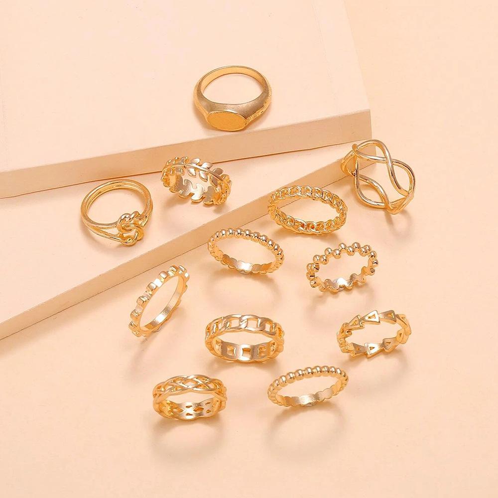 New Alloy Joint Ring Creative Eye Arrow Women's Trend Ring Set 13-piece Set