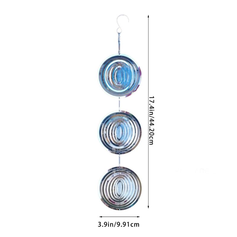 Rotating 3D Reflective Garden Ornaments Stainless Bird Scarer Outdoor Decorative Spinner Corrosion Resistant For Patios